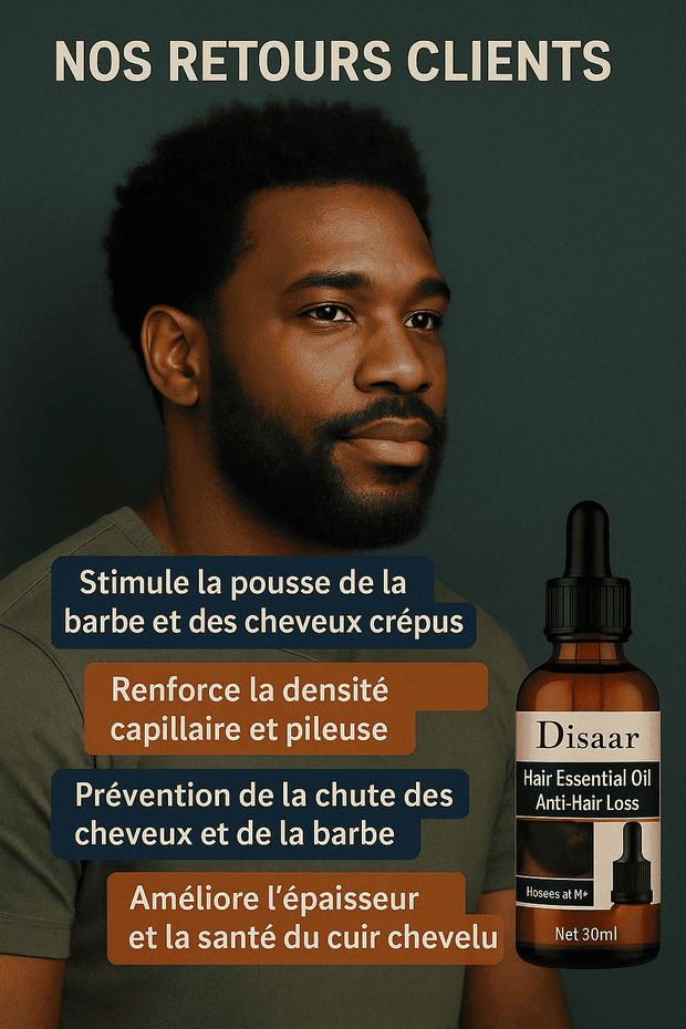 Huile Repousse Express : Cheveux & Barbe ( 50% réduction + Livraison GRATUITE )